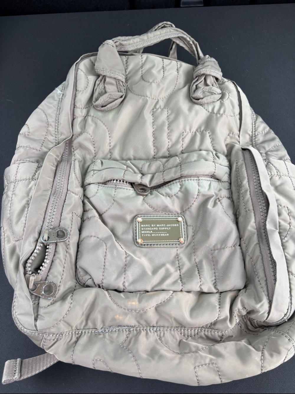 Marc by Marc Jacobs Quilted Taupe Backpack